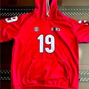 L Georgia Bulldogs Custom Brock Bowers Hoodie #19